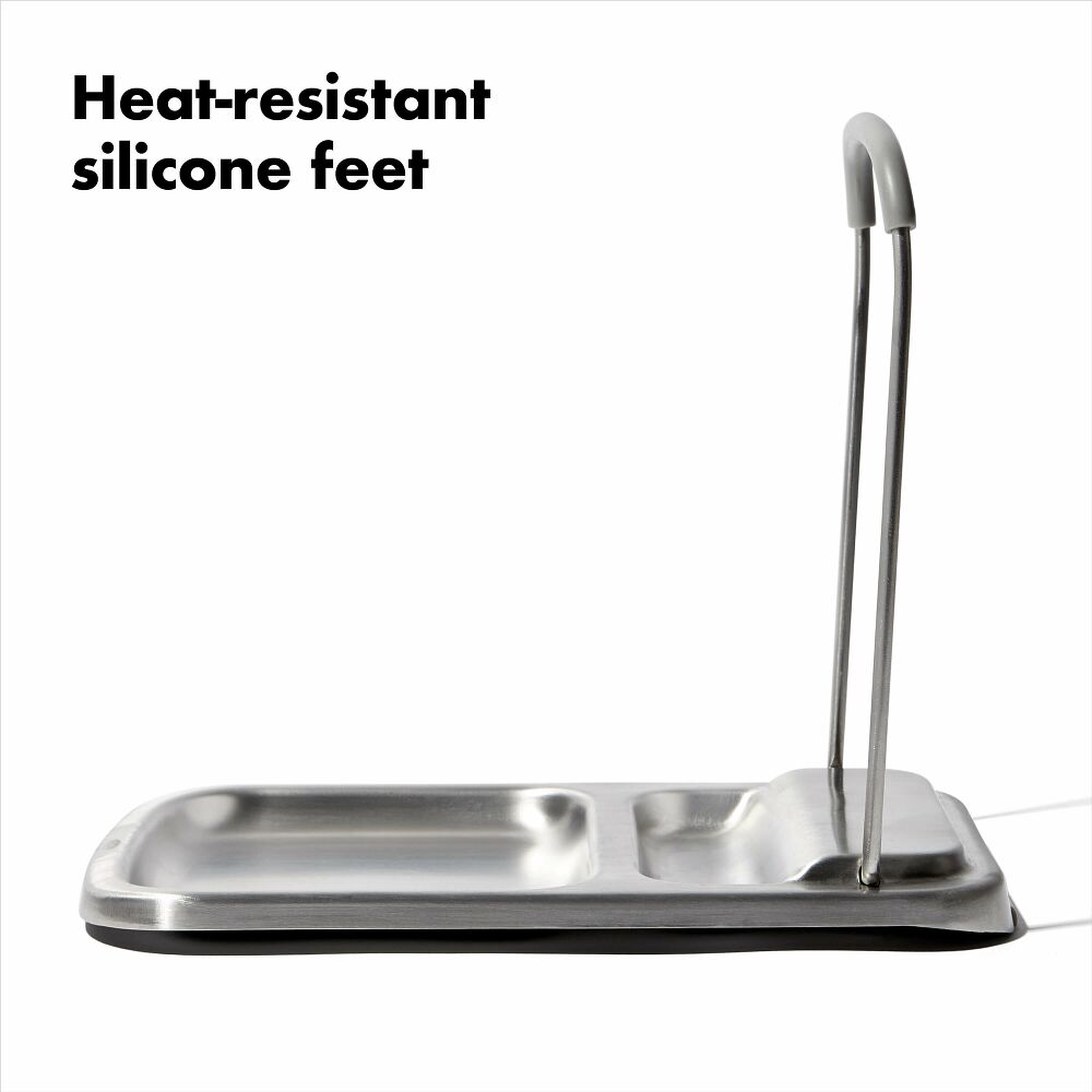 Stainless Steel Spoon Rest with Lid Holder C8