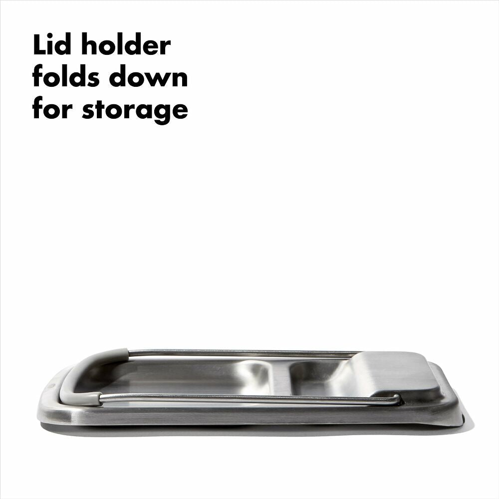 Stainless Steel Spoon Rest with Lid Holder Q2