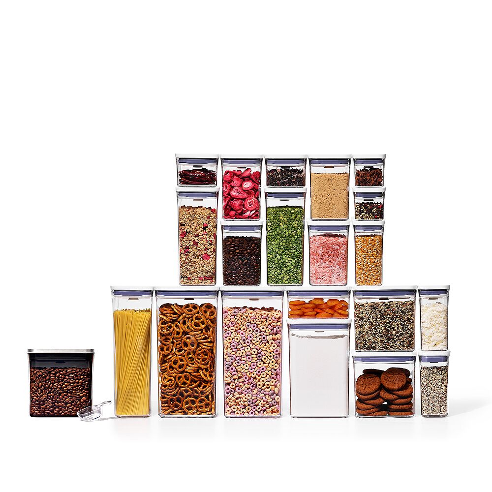 20-Piece POP Container Set & Steel Coffee POP Container (1.7 Qt) with Scoop Bundle T6