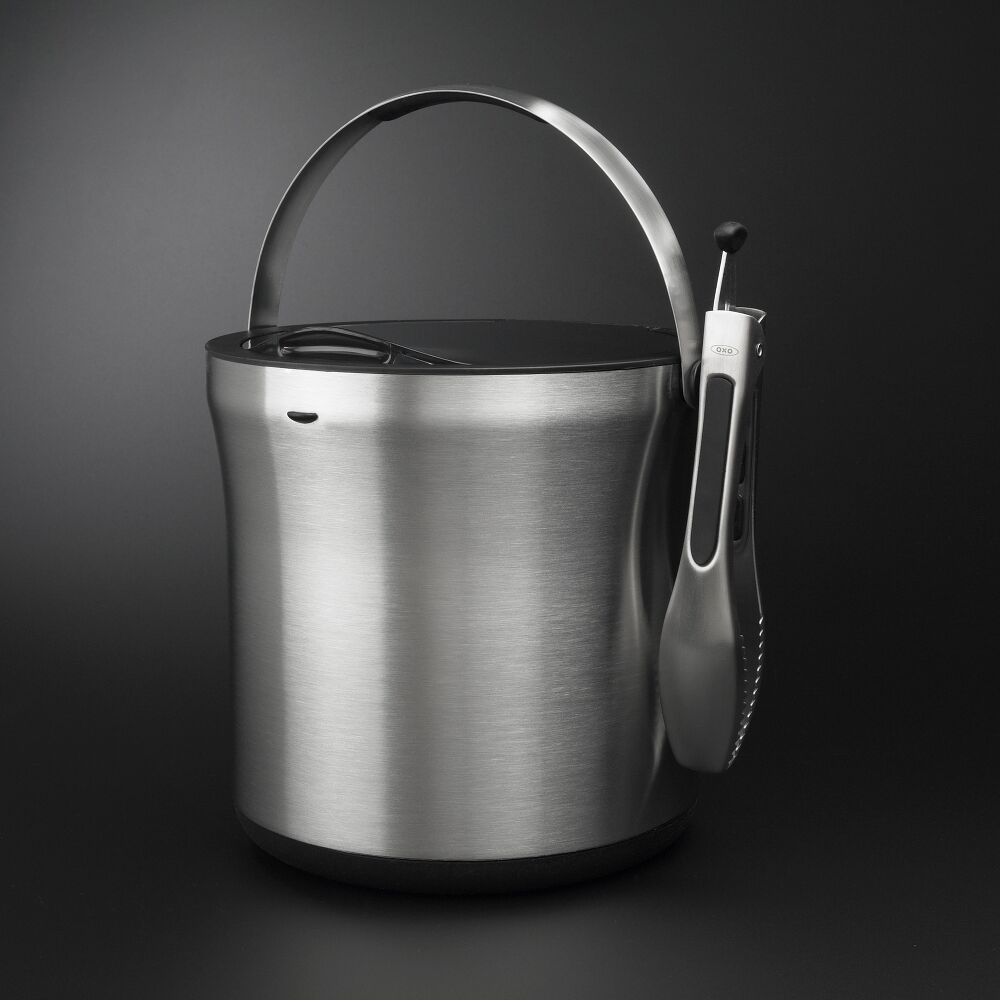 Steel Ice Bucket & Tong Set G9