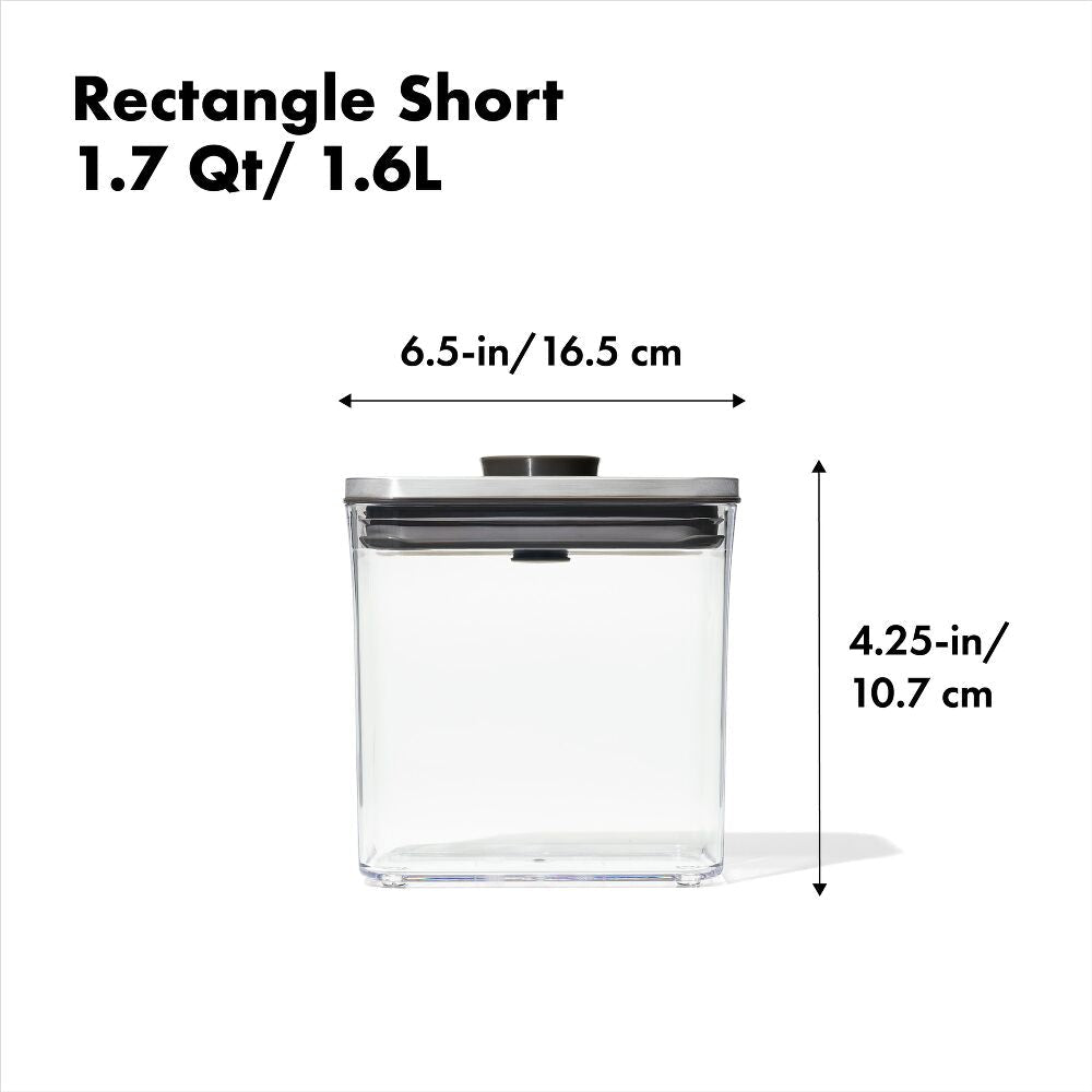 POP Container - Rectangle Short (1.7 Qt/1.6 L) - Matte Black J5