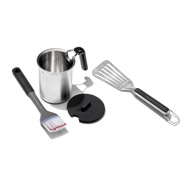 Grilling Basting Pot and Brush Set & Grilling Precision Turner Bundle Q7