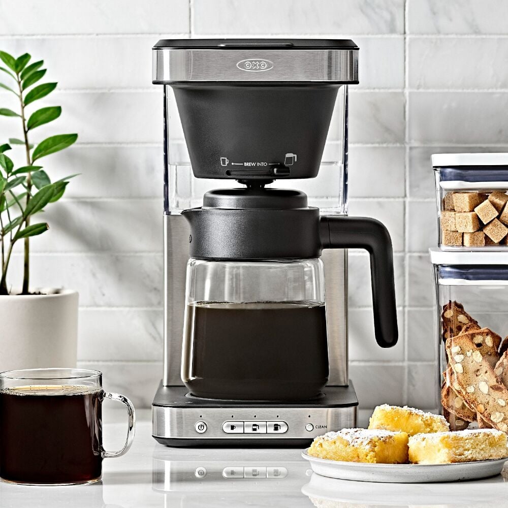 8-Cup Coffee Maker with Podless Single-Serve Function and Glass Carafe U0