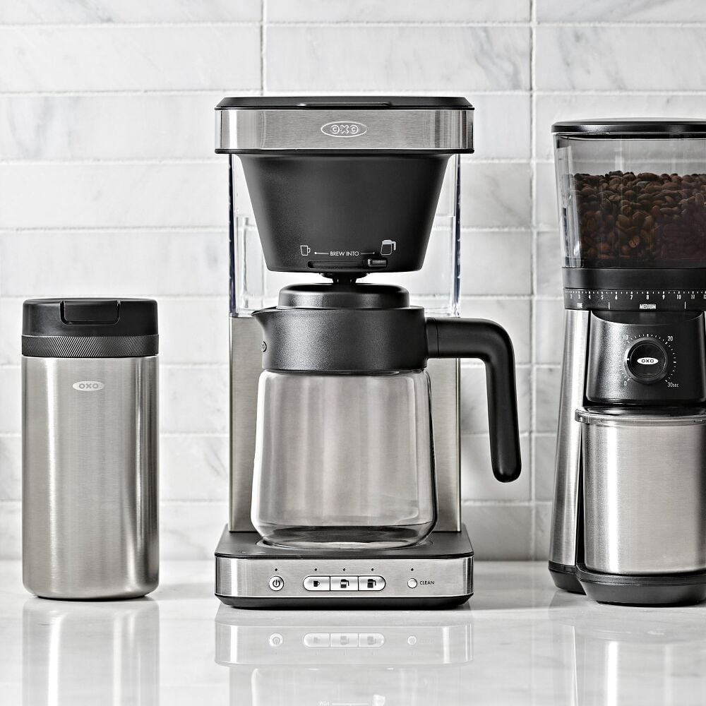 8-Cup Coffee Maker with Podless Single-Serve Function and Glass Carafe U0