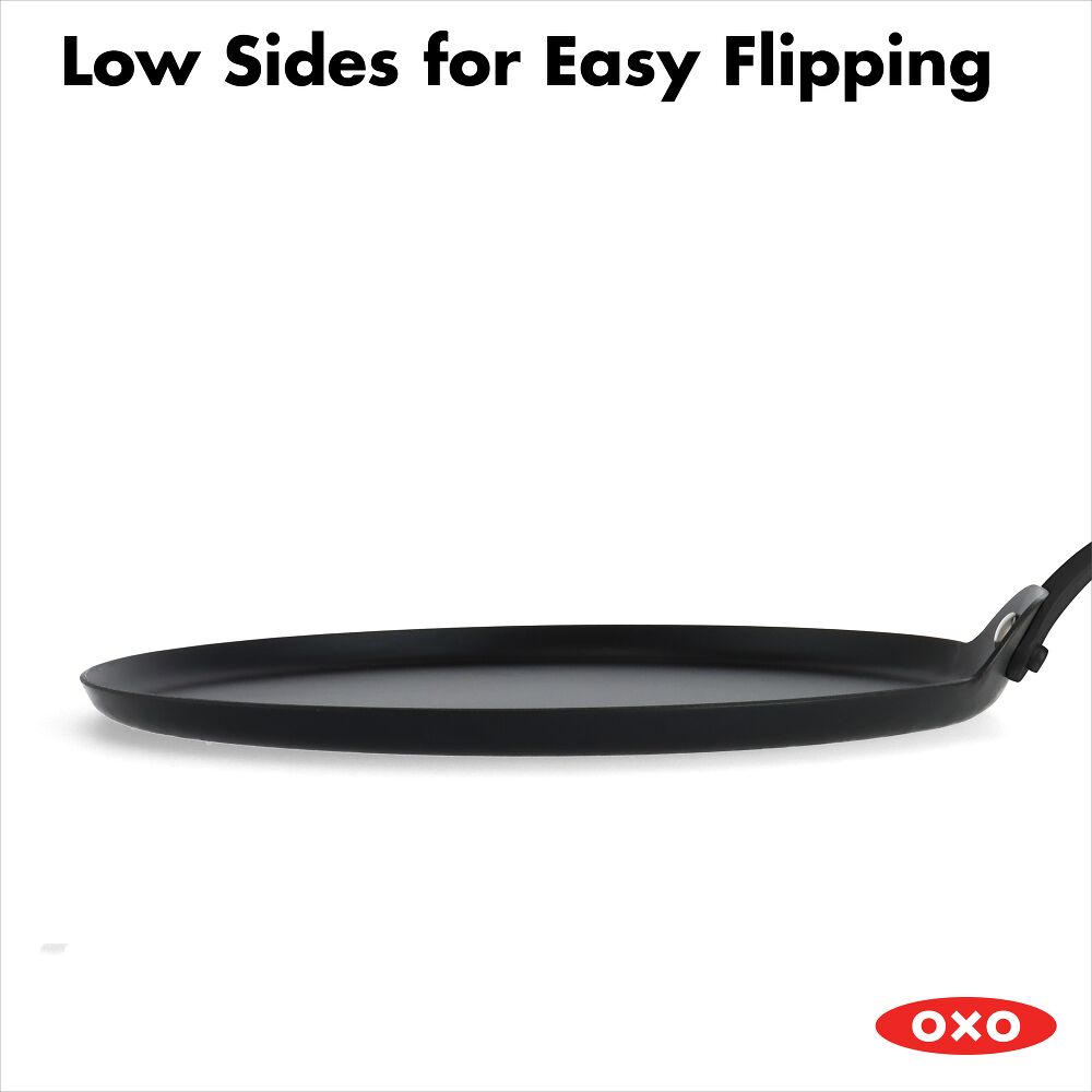 Obsidian Carbon Steel 10-Inch Crêpe Pan with Silicone Sleeve S1