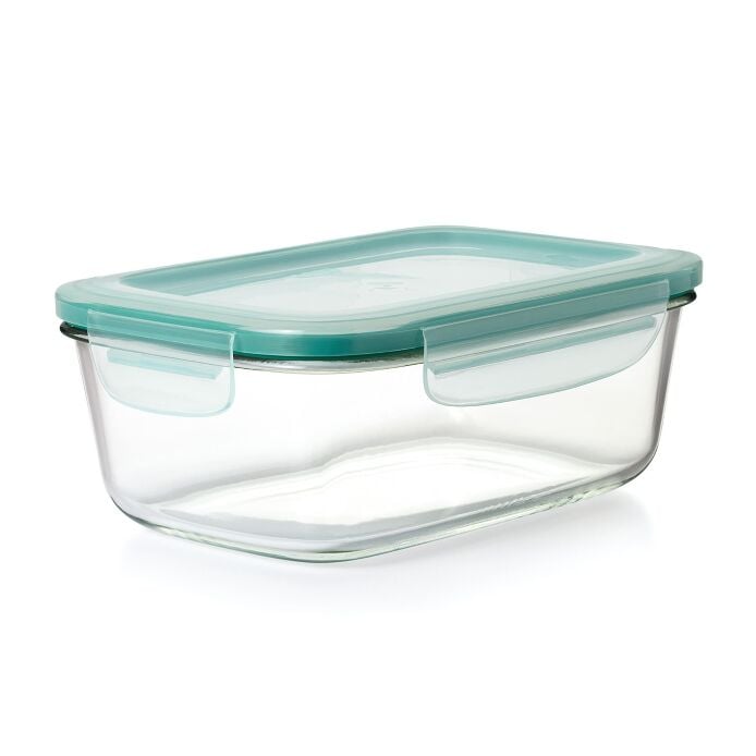 Smart Seal 8 Cup Glass Rectangle Container - Teal A1