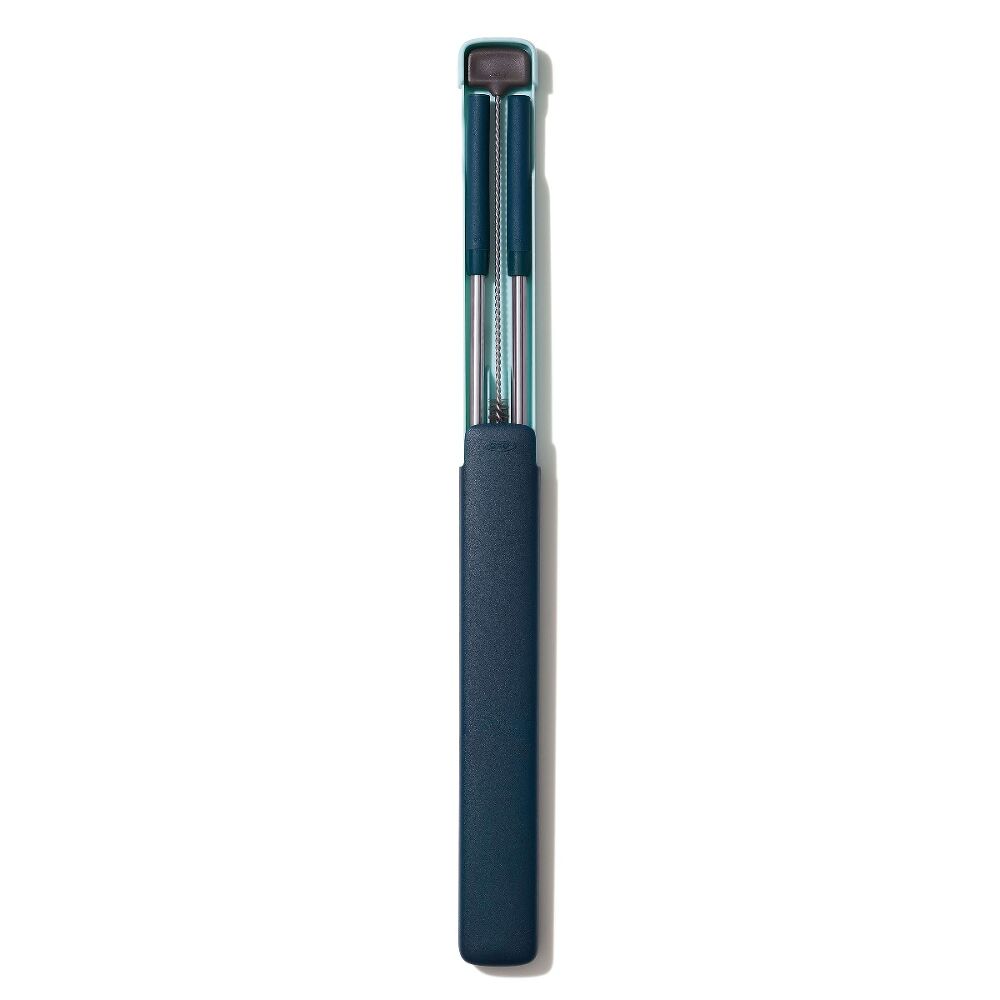 4-Piece Reusable Straw and Brush Set with Case G7