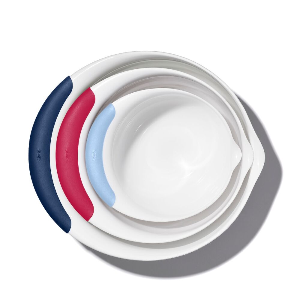 3 Piece Mixing Bowl Set New Colored Handles I8