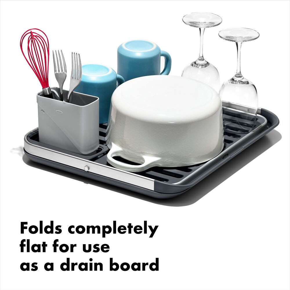 OXO Good Grips Aluminum Fold Flat Dish Rack F5