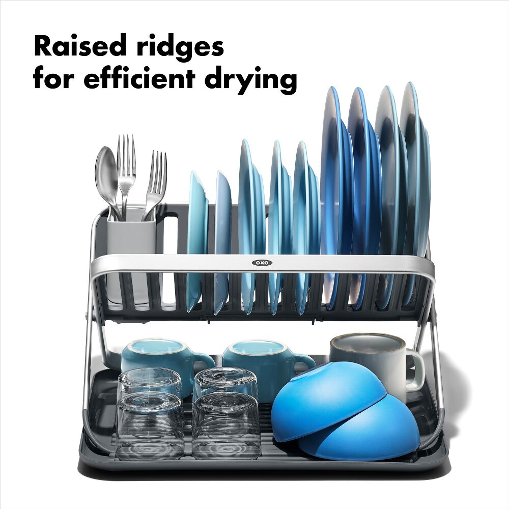 OXO Good Grips Aluminum Fold Flat Dish Rack F5