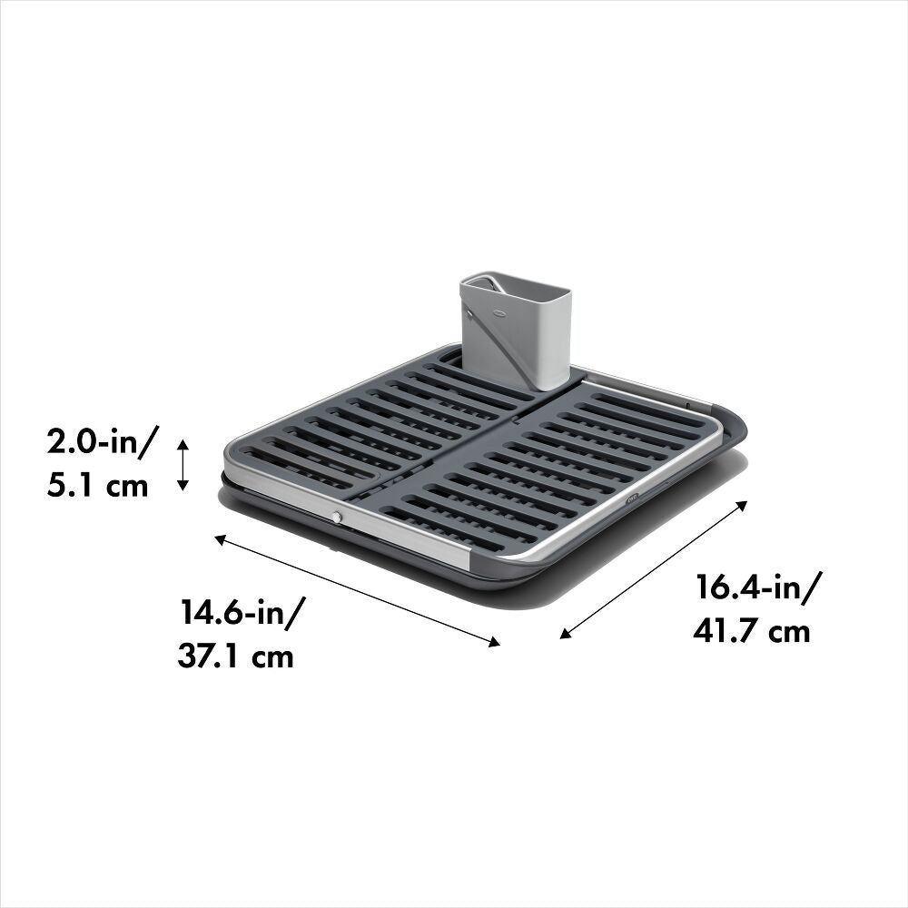 OXO Good Grips Aluminum Fold Flat Dish Rack F5