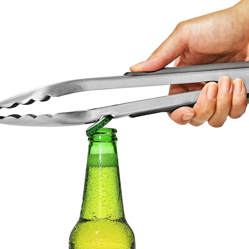 OXO Outdoor 10.5in Camp Stove Tongs with Bottle Opener Z1
