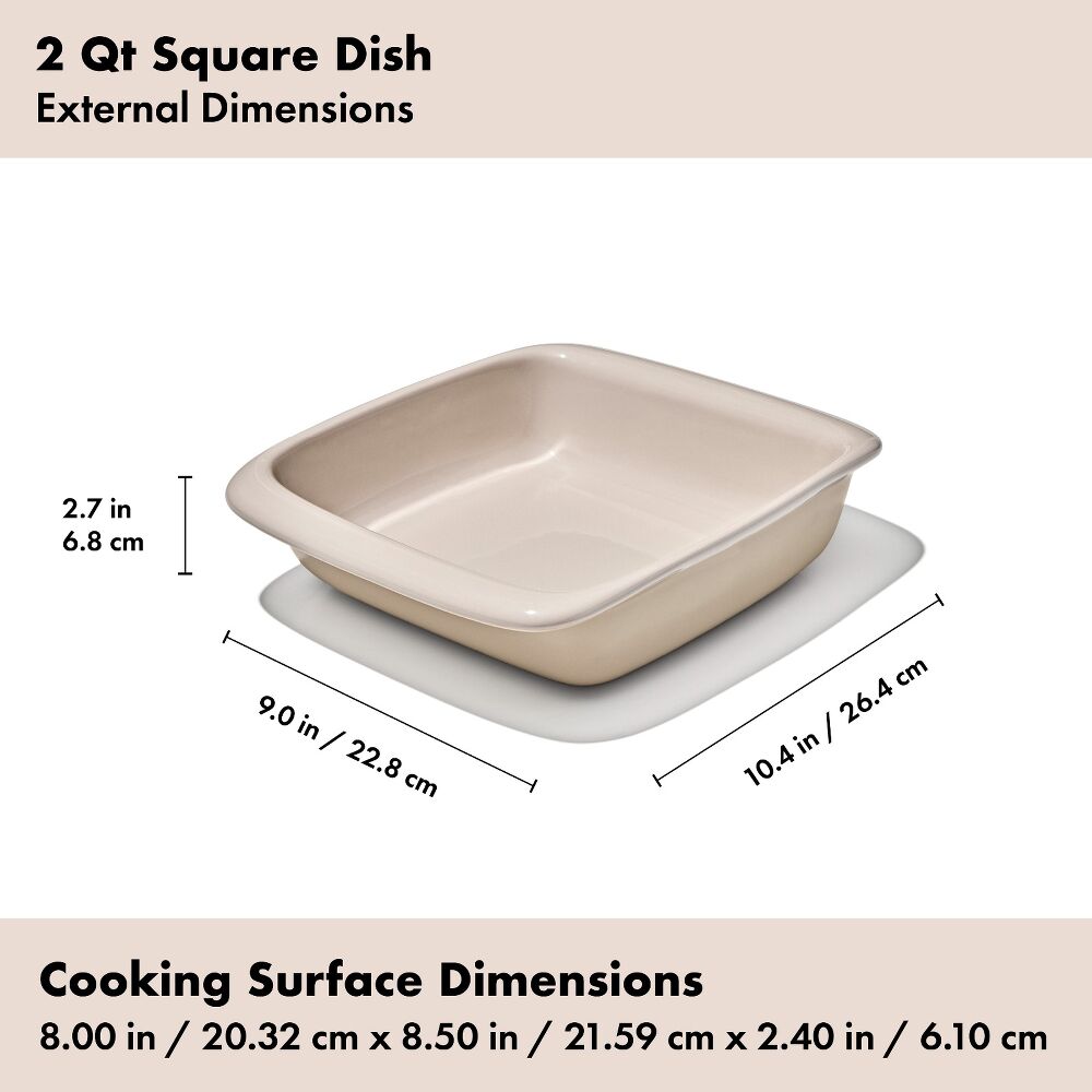 2 Qt Square Stoneware Baking Dish S9