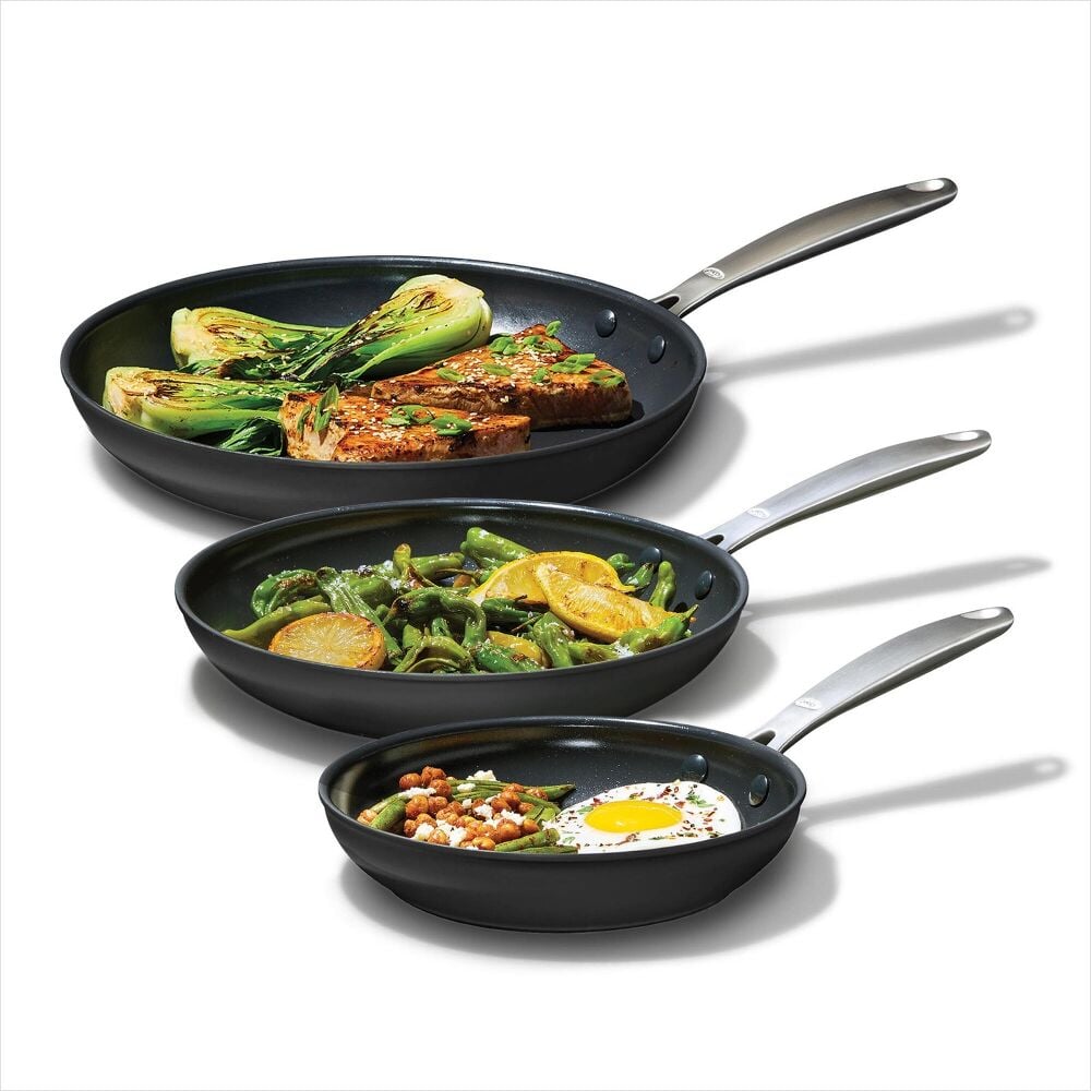 Enhanced Non-Stick 3-Piece Frypan Set — Black H1