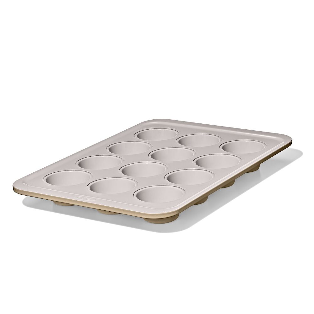 Non-Stick Pro Ceramic Coated Metal Bakeware 12 Cup Muffin Pan S5