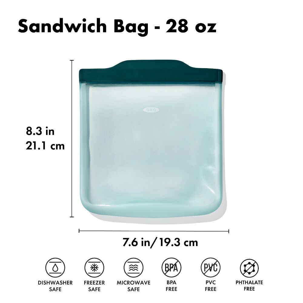 Silicone Reusable Bag - Sandwich Bag (28 oz) - Lagoon N4