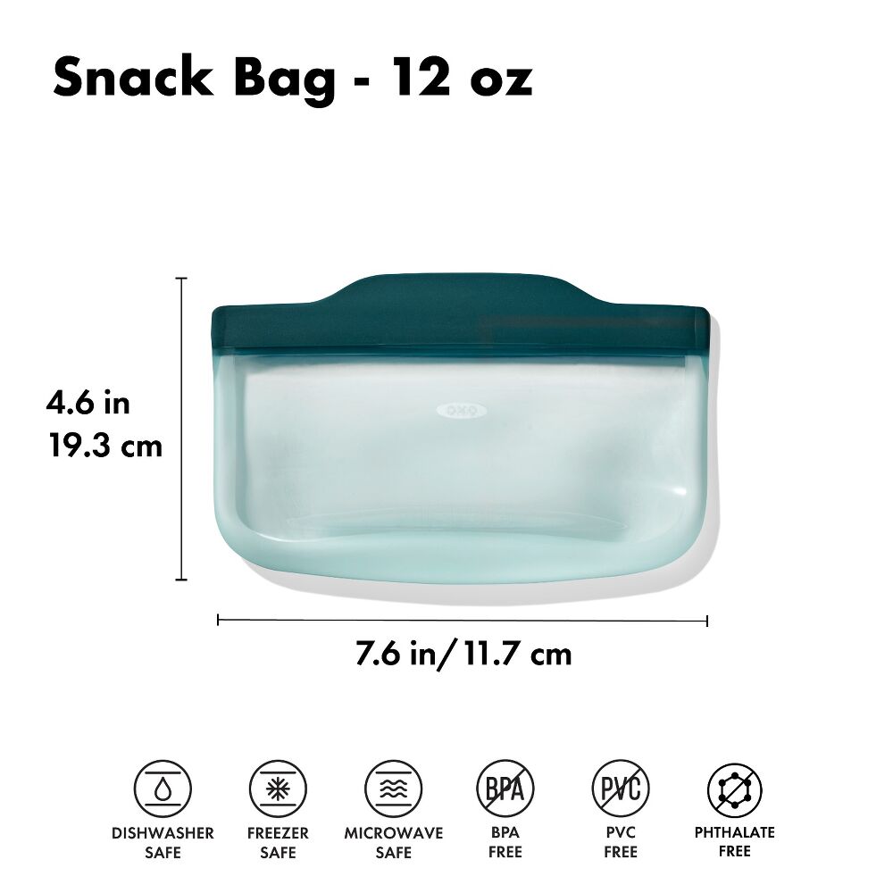 Silicone Reusable Bag - Snack Bag (12 oz) - Lagoon Q9