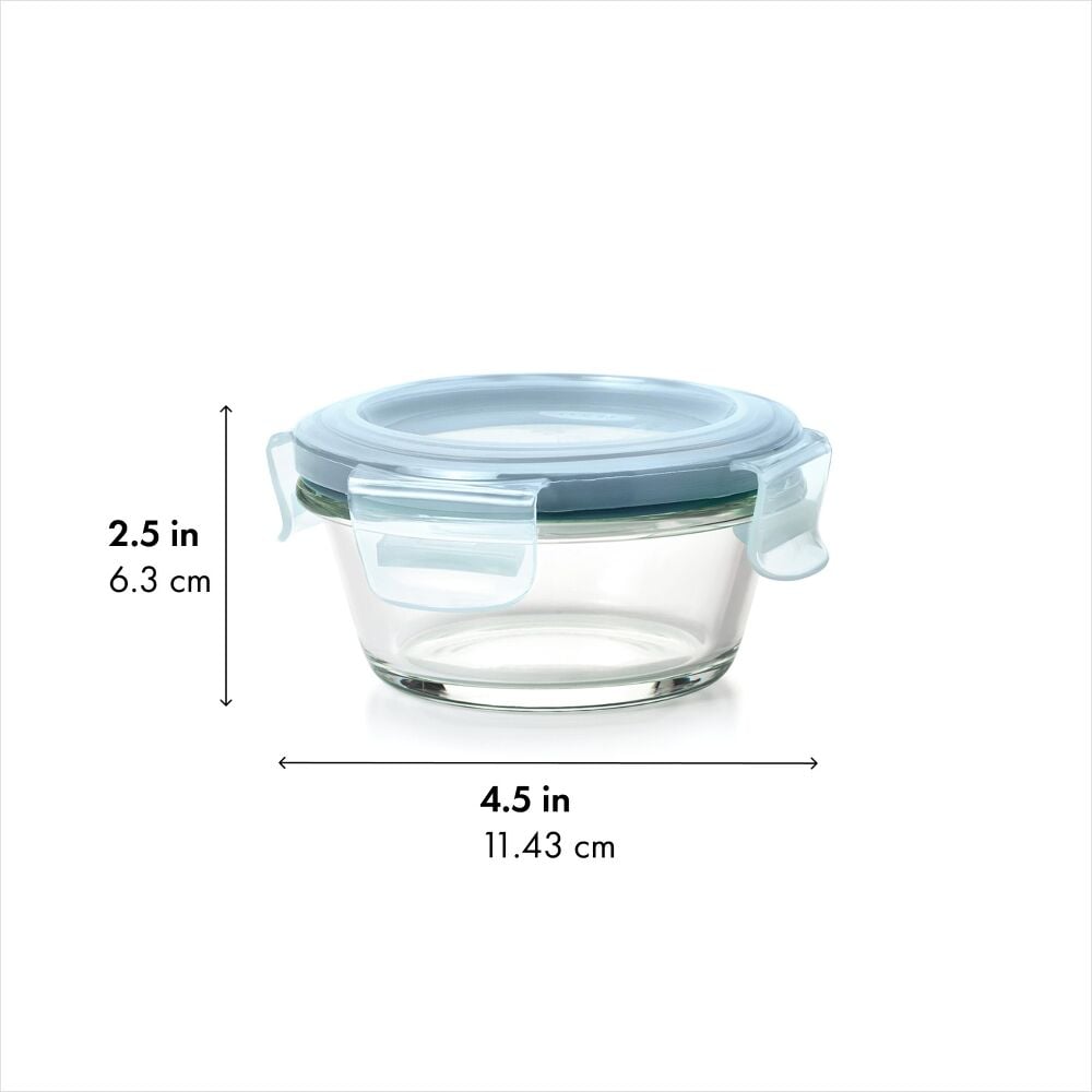 Smart Seal 1-Cup Glass Round Container - Arctic Blue N8