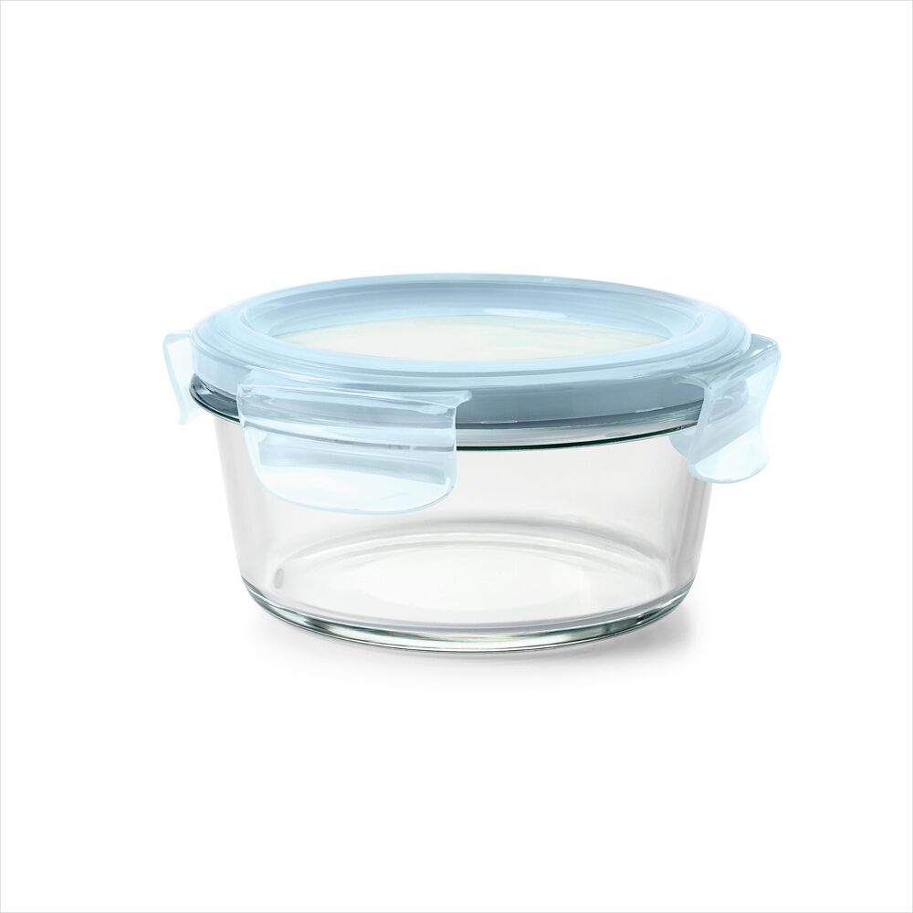 Smart Seal 2-Cup Glass Round Container - Arctic Blue F7