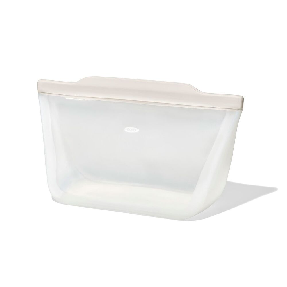 Silicone Reusable Bag - Stand-Up Half Gallon (64 oz) - Oat Q9
