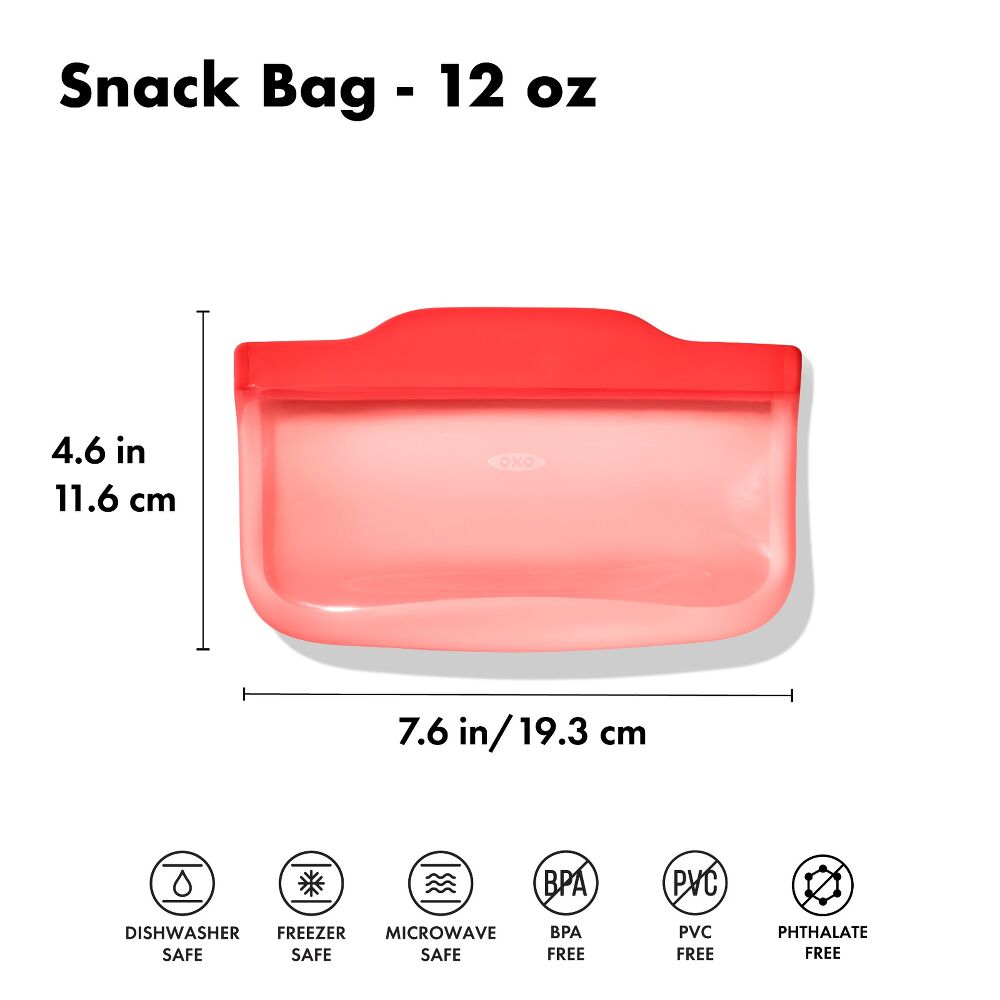 Silicone Reusable Bag - Snack Bag (12 oz) - Watermelon B6