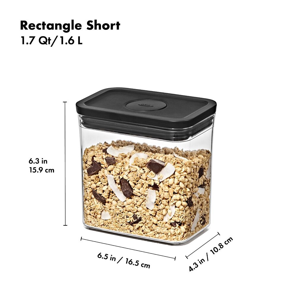 POP Container - Rectangle Short (1.7 Qt/1.6 L) - Matte Black J5