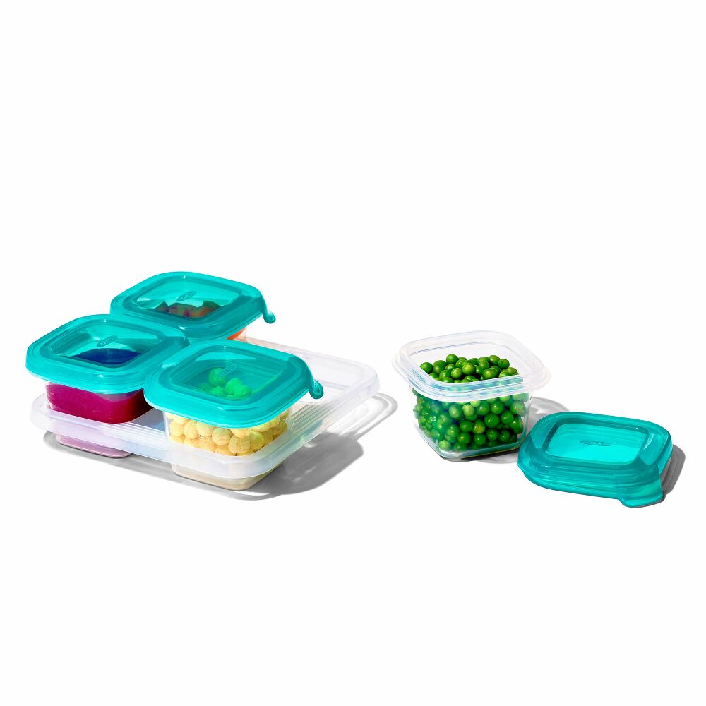 4 oz Baby Blocks™ Silicone Freezer Storage Containers - Tot Teal A8