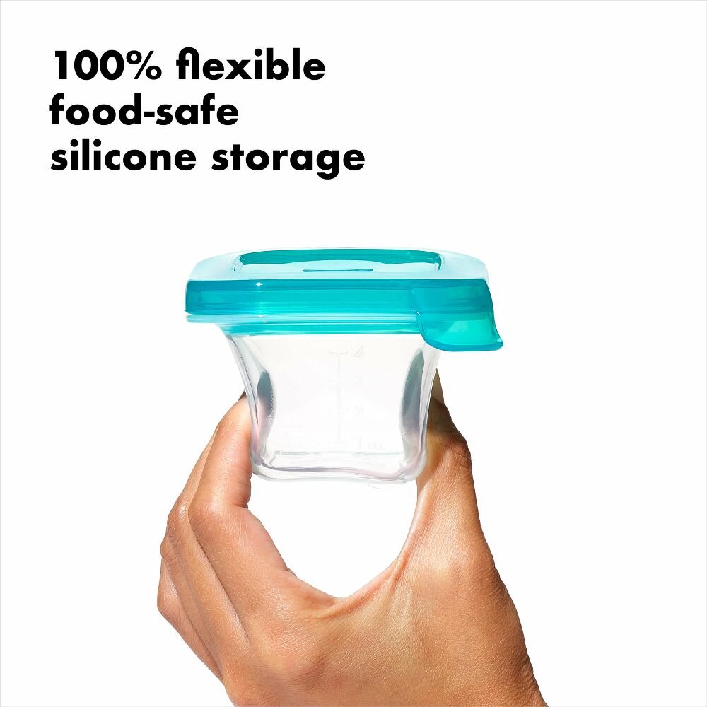 4 oz Baby Blocks™ Silicone Freezer Storage Containers - Tot Teal A8