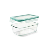 Smart Seal 8 Cup Glass Rectangle Container - Teal A1