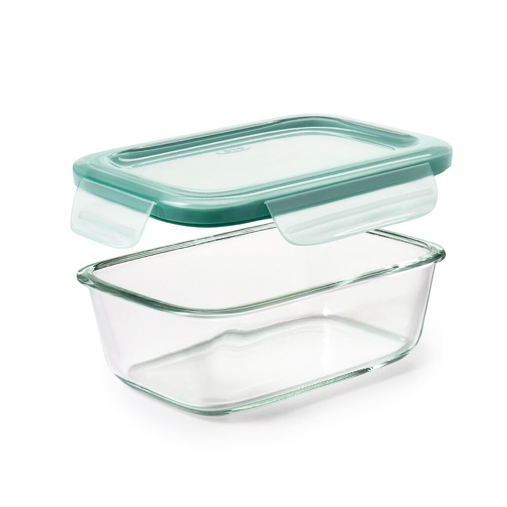 Smart Seal 3.5 Cup Glass Rectangle Container - Teal A5