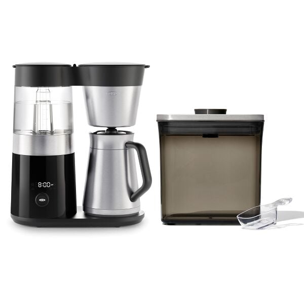 9-Cup Coffee Maker & Steel Coffee POP Container (1.7 Qt) with Scoop Bundle D8