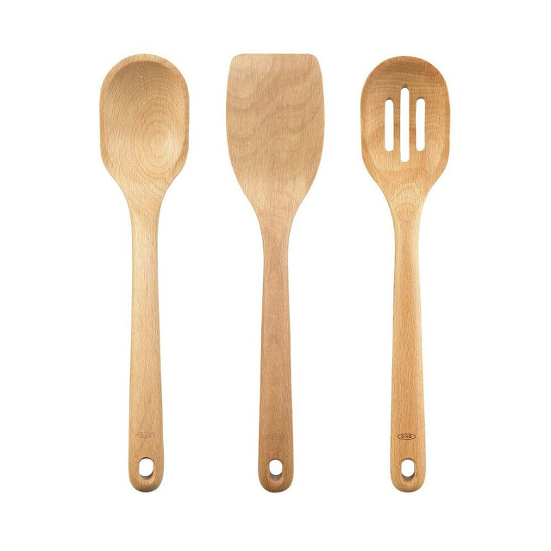 3 Piece Wooden Utensil Set X3