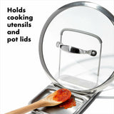 Stainless Steel Spoon Rest with Lid Holder C8