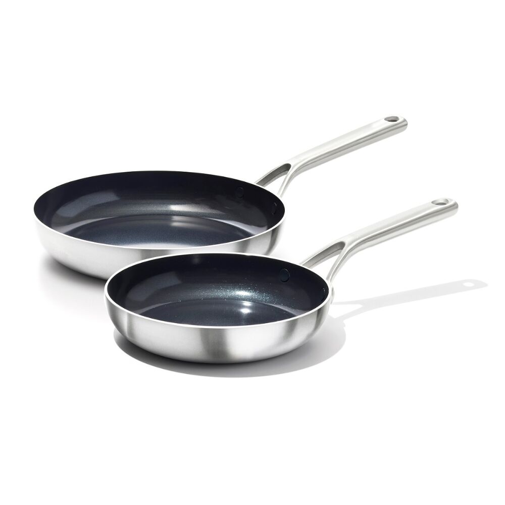 Stainless Steel Mira Series 2 Pack Frypans - Ceramic Y4