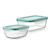 8 Cup Smart Seal Glass Rectangle Container & 3.5 Cup Smart Seal Glass Rectangle Container Bundle X3