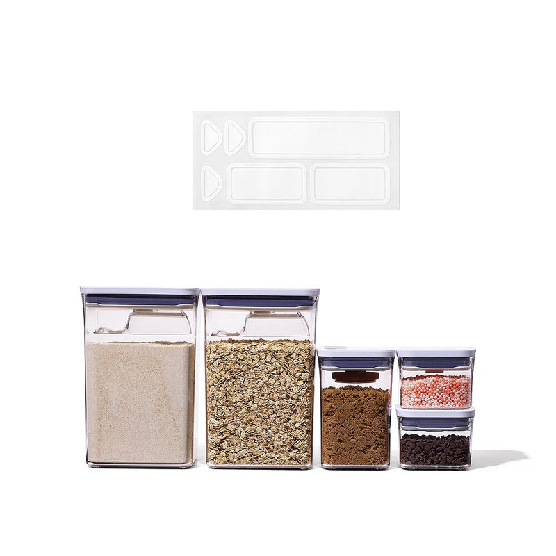 POP Removable Labels & 8-Piece POP Container Baking Set Bundle N6