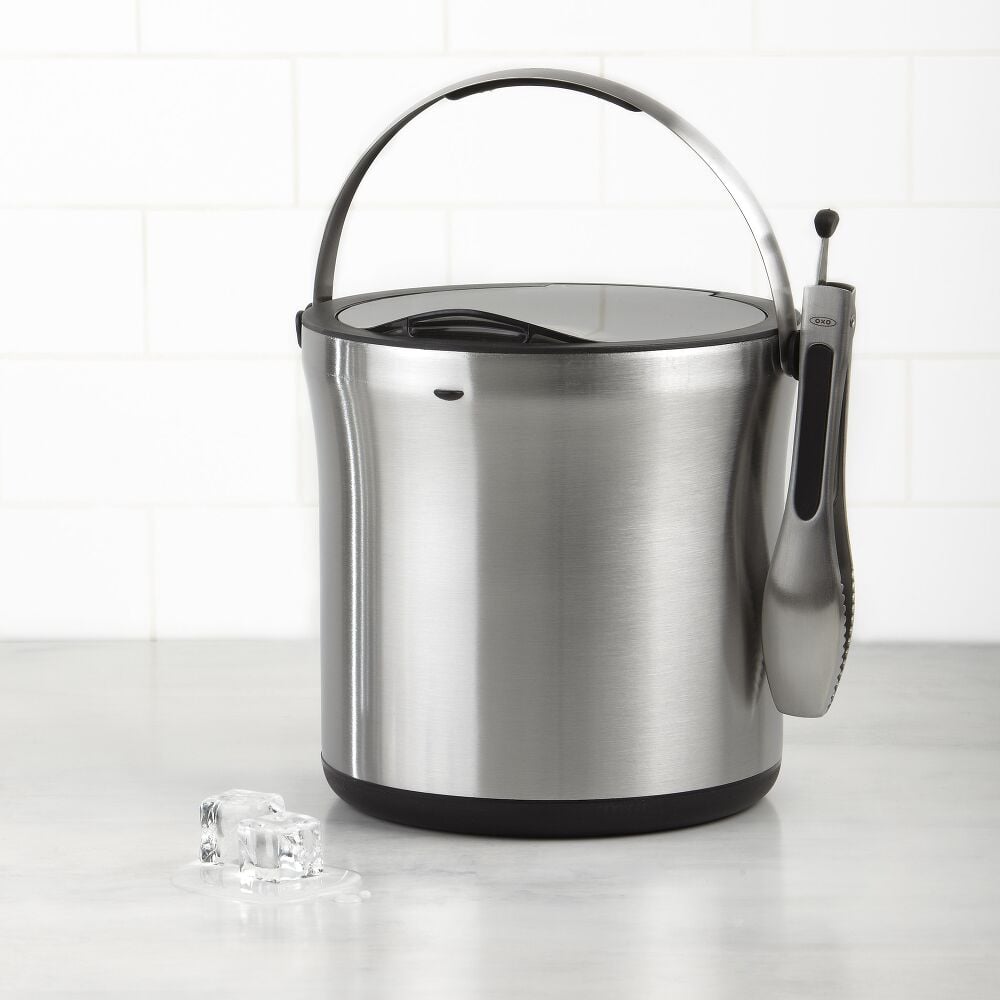 Steel Ice Bucket & Tong Set G9