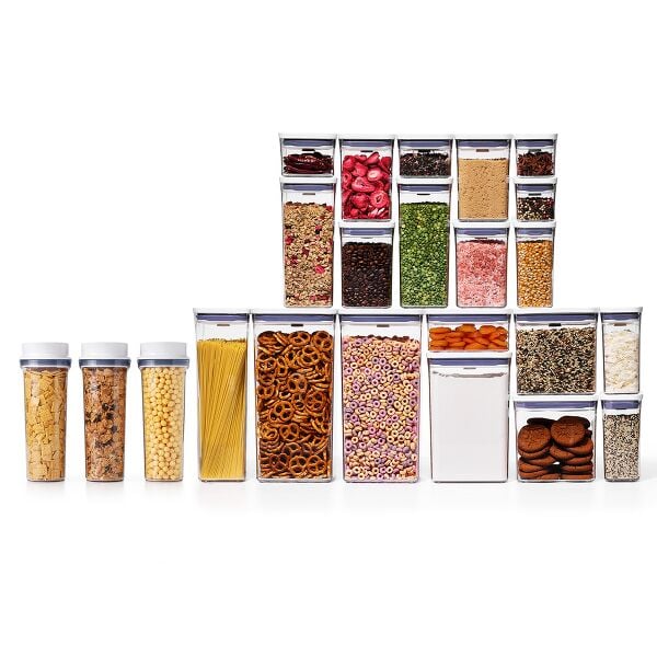 3 Piece Cereal Dispenser Set & 20-Piece POP Container Set Bundle C4