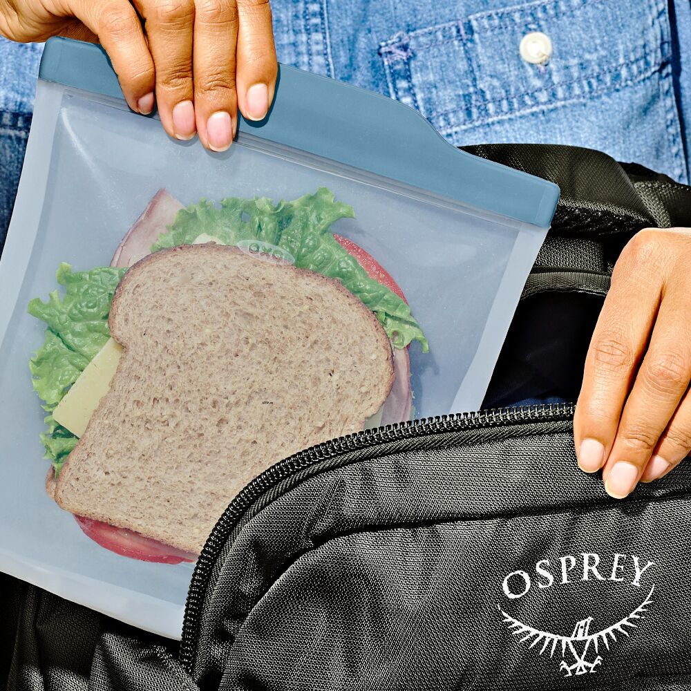 Silicone Reusable Bag  Sandwich (28 oz) - Ocean Blue S3