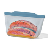 Silicone Reusable Bag  Stand-Up Half Gallon (64 oz) - Ocean Blue Y9