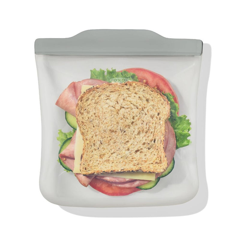Silicone Reusable Bag  Sandwich (28 oz) - Fog E2