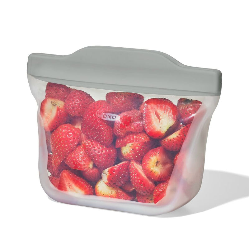 Silicone Reusable Bag  Stand-Up Snack (12 oz) - Fog Q4