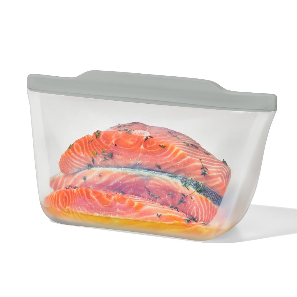 Silicone Reusable Bag  Stand-Up Half Gallon (64 oz) - Fog T0