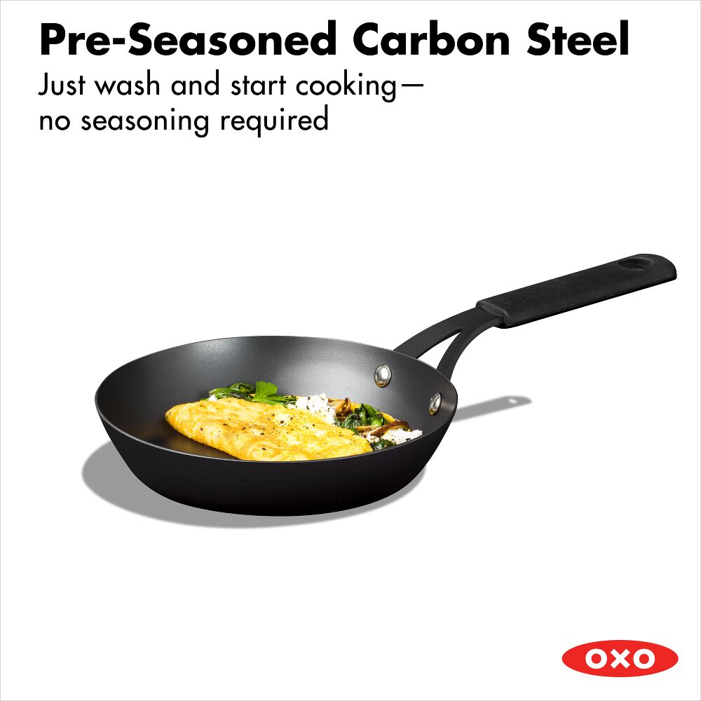 Carbon Steel Obsidian Series 8-Inch Frypan with Silicone Sleeve I6