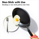 Carbon Steel Obsidian Series 8-Inch Frypan with Silicone Sleeve I6
