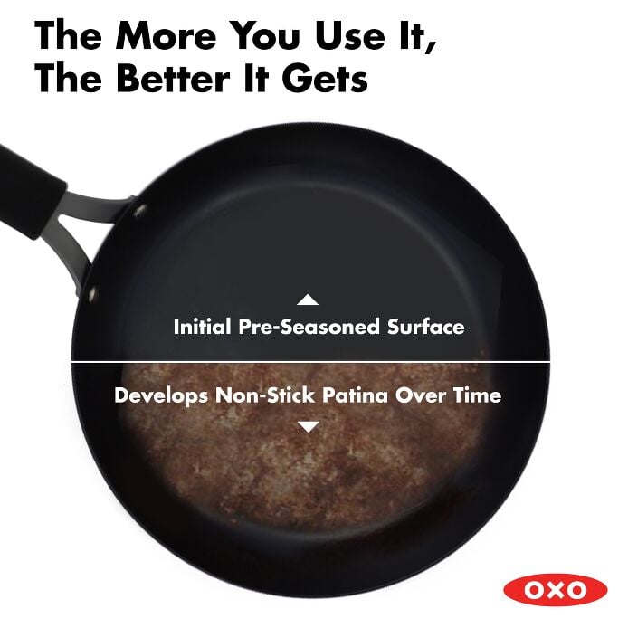 Carbon Steel Obsidian Series 10-Inch Frypan with Silicone Sleeve I5