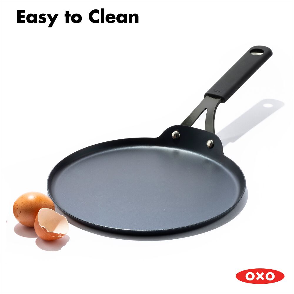 Obsidian Carbon Steel 10-Inch Crêpe Pan with Silicone Sleeve S1