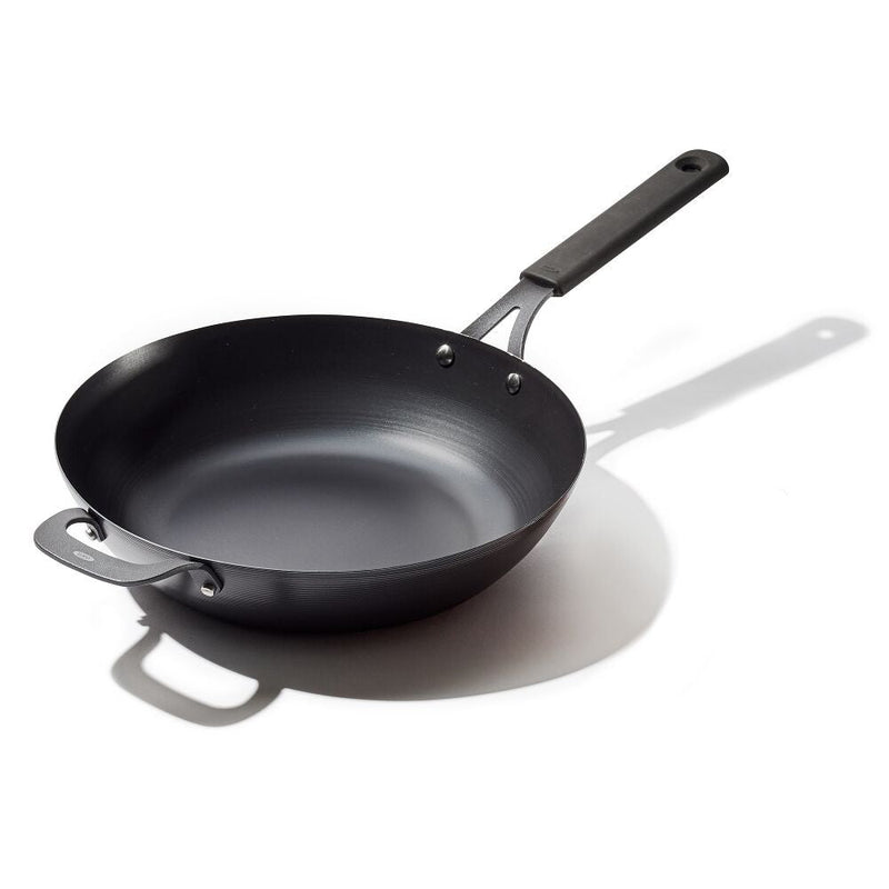 Carbon Steel Obsidian Series 12-Inch Wok with Silicone Sleeve A5