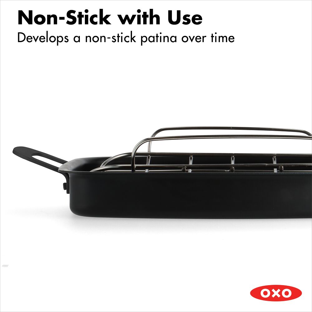 Carbon Steel Obsidian Series Roaster with Rack B7