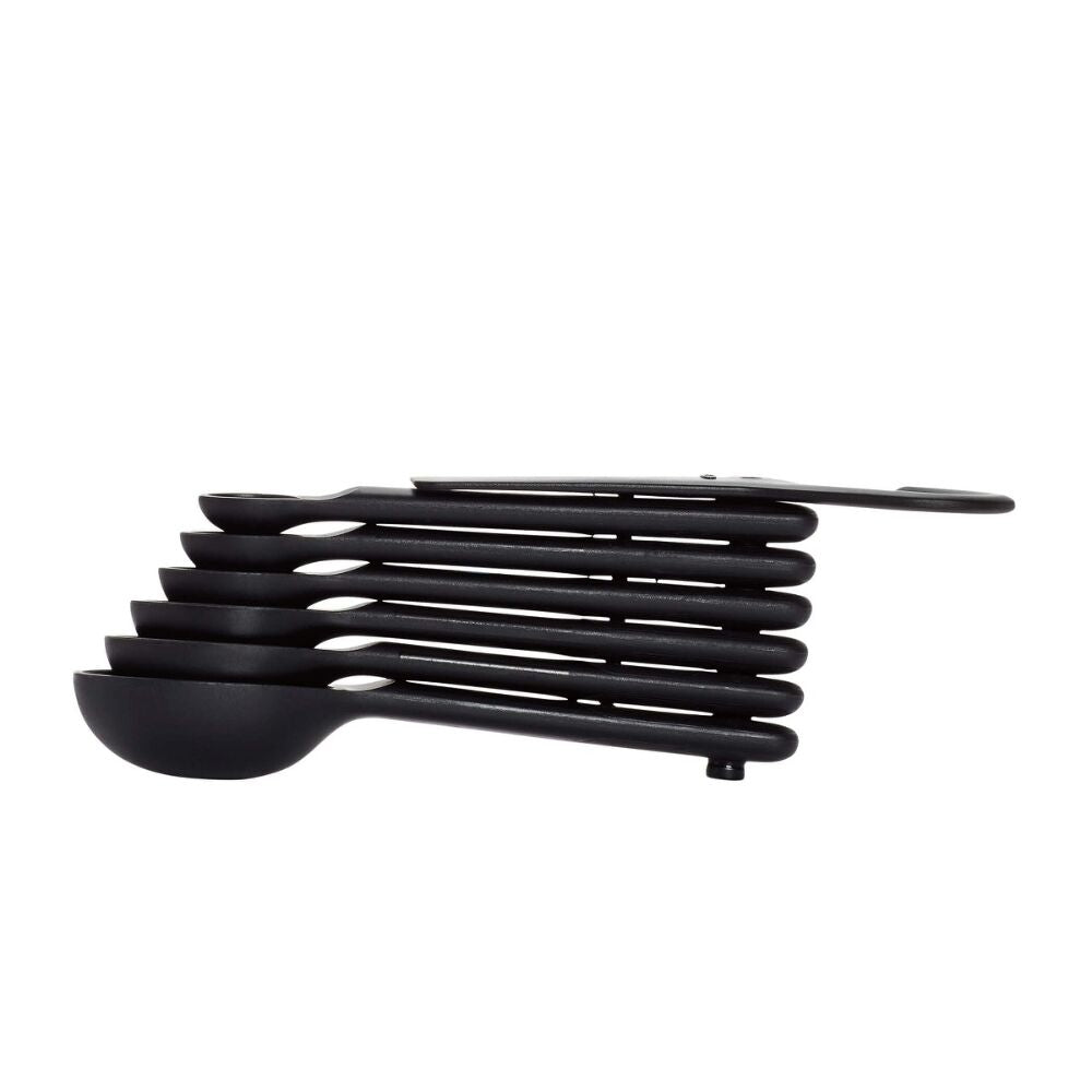 7 Piece Plastic Measuring Spoons - Black C0
